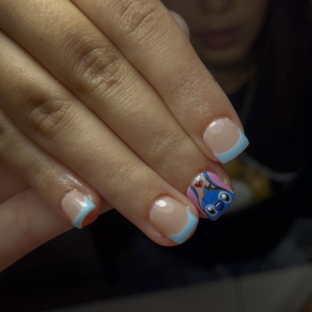 Set de Gel X con temática de Stich ! Tel: 6425 1988 #stich #uñas