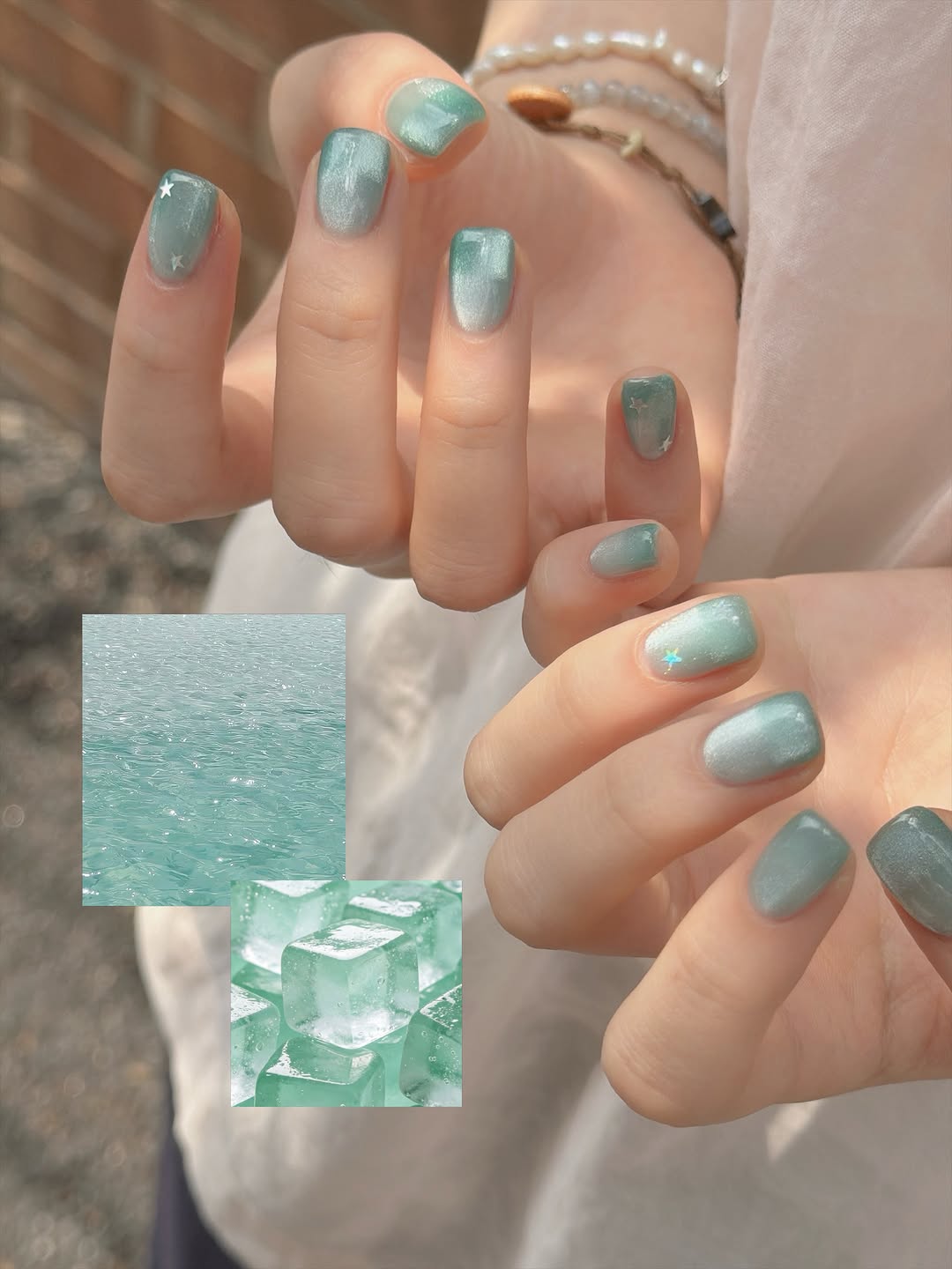- 아니 민트 왜이렇게 이쁜데💚🩵🌱 #체커보드마그넷 🩵💙 별추가 회원 83,000원 비회원 99,000원 #네일어라모드자석젤 👍🏻 #홍대네일 #방이네일 #합정네일