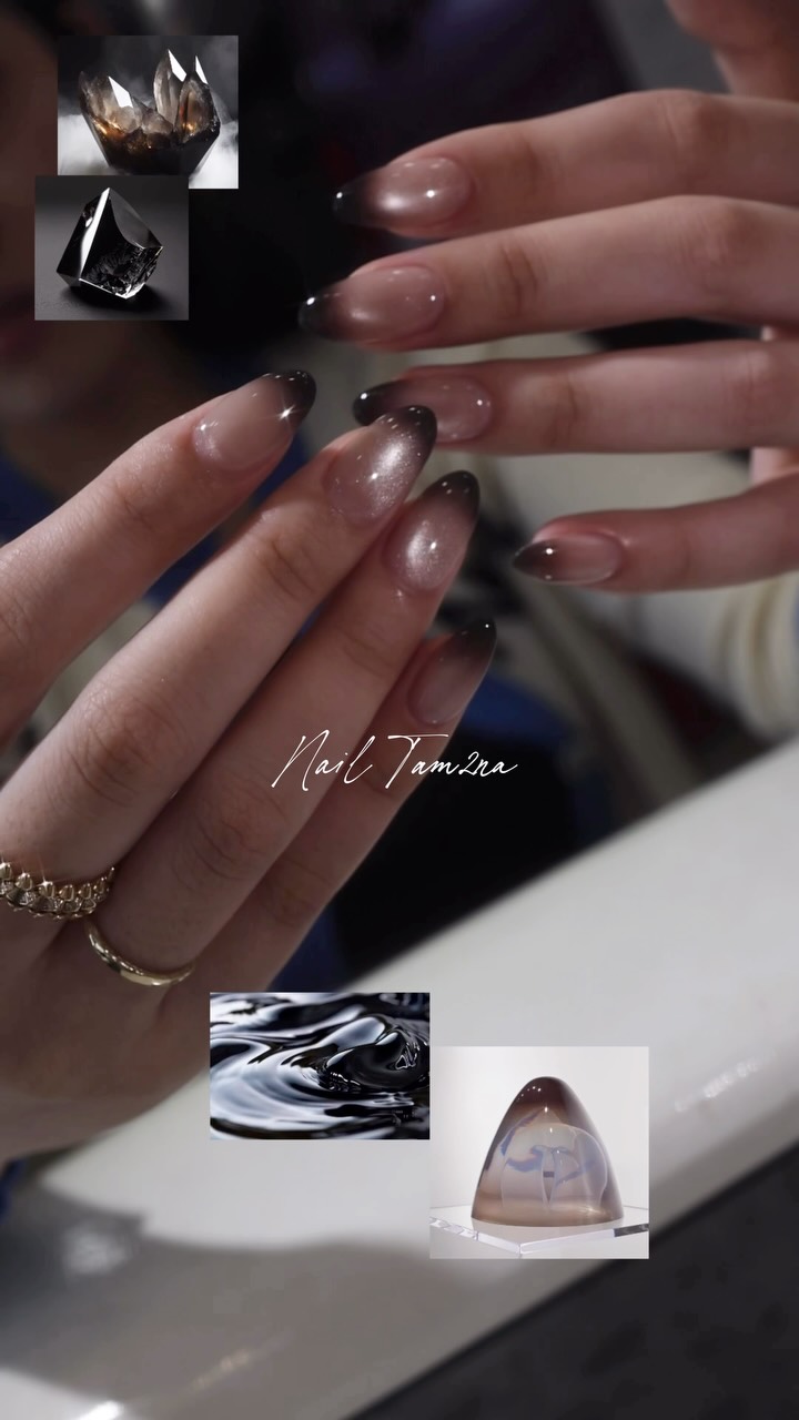 Smoky Quartz nails🖤
