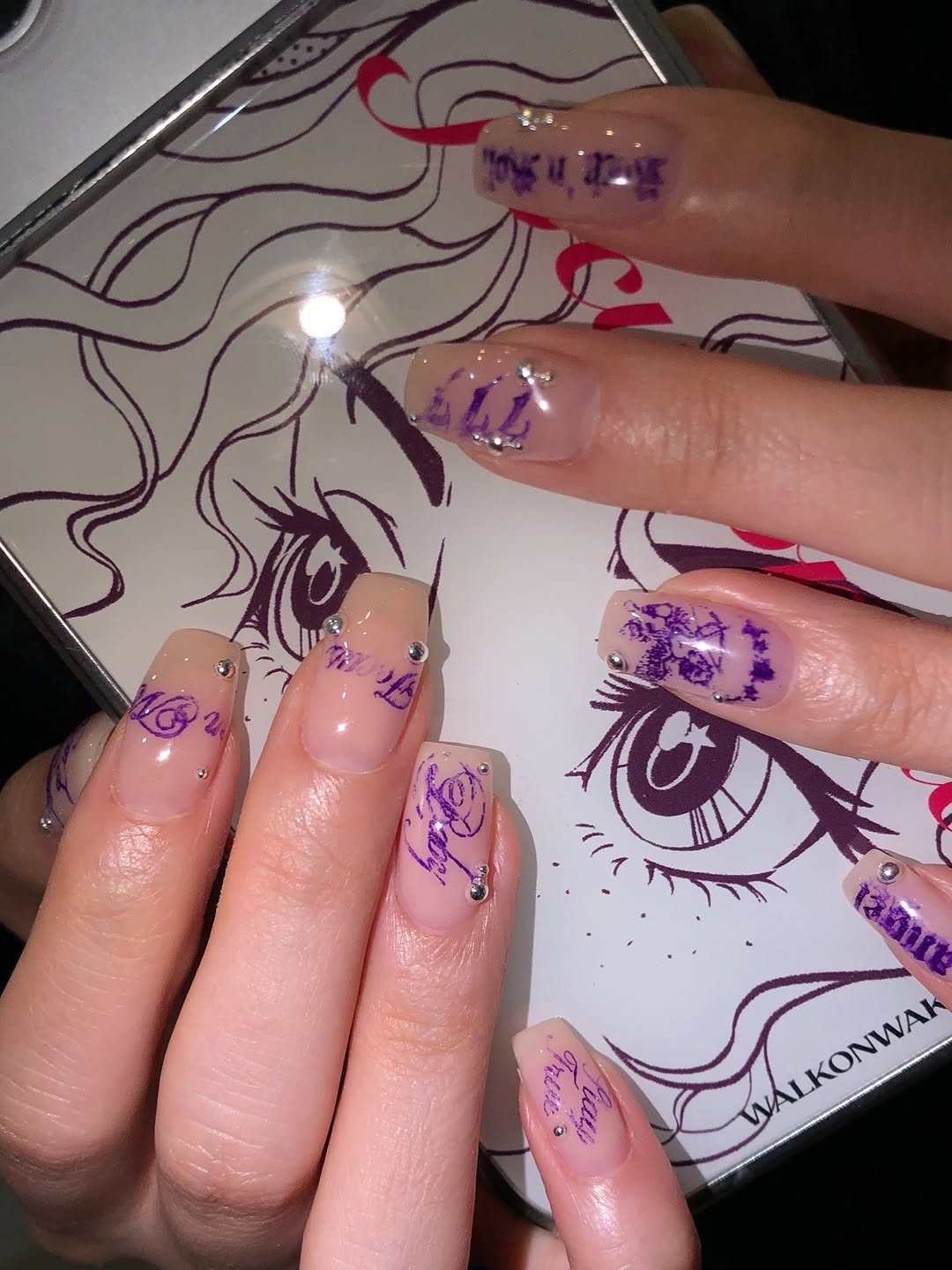 💜🫟 #tatoostencilnails #tatoonails #타투네일 #신꼼꼼 #타투